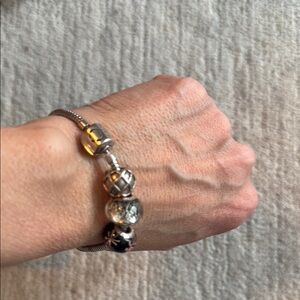 Persona Silver Charm Bracelet with 14 bead charms